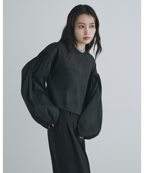 kiehtova（キエトヴァ）の「【kiehtova】SHEER VOLUMESLEEVE BLOUSE/シアー　ボリュームスリーブ ブラウス（シャツ/ブラウス・レディース・ナチュラル/ブラック・FREE）」の15枚目の写真