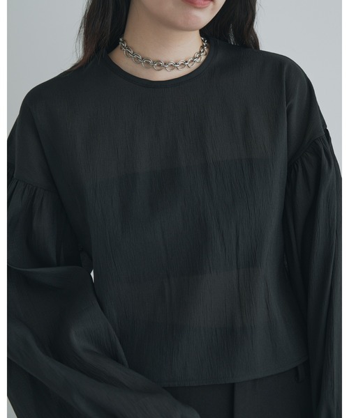 ブラウス シャツ 「kiehtova」SHEER VOLUMESLEEVE BLOUSE/シアー　ボリュームスリーブ ブラウス レディース SHEER VOLUMESLEEVE BLOUSE – kiehtova official online store
