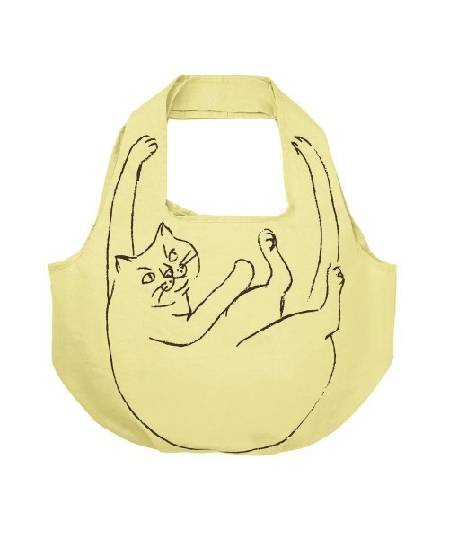 ROOTOTE（ルートート）の「ROOTOTE/ルートート　EU.RND.ブラサガリネコ-A（トートバッグ・レディース・ホワイト/グレー/イエロー・FREE）」の5枚目の写真