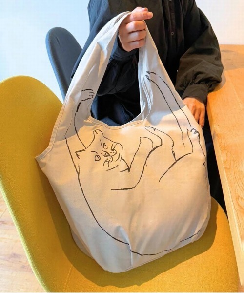 ROOTOTE（ルートート）の「ROOTOTE/ルートート　EU.RND.ブラサガリネコ-A（トートバッグ・レディース・ホワイト/グレー/イエロー・FREE）」の15枚目の写真