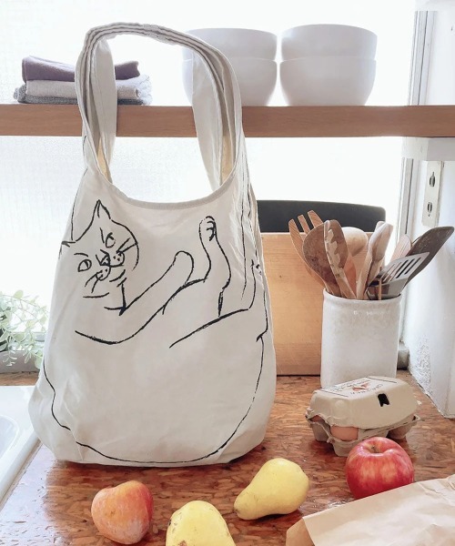 ROOTOTE（ルートート）の「ROOTOTE/ルートート　EU.RND.ブラサガリネコ-A（トートバッグ・レディース・ホワイト/グレー/イエロー・FREE）」の19枚目の写真