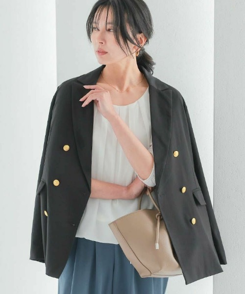 aquagarage（アクアガレージ）の「テーラードジャケット（テーラードジャケット・レディース・ブラック/グレイッシュベージュ/ブラウン系その他・M/L）」の2枚目の写真