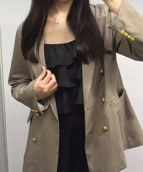 aquagarage（アクアガレージ）の「テーラードジャケット（テーラードジャケット・レディース・ブラック/グレイッシュベージュ/ブラウン系その他・M/L）」の17枚目の写真