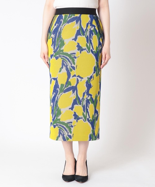 Jines（ジネス）の「グラフィックジャージタイトスカート（スカート・レディース・ブルー/イエロー・38）」の14枚目の写真