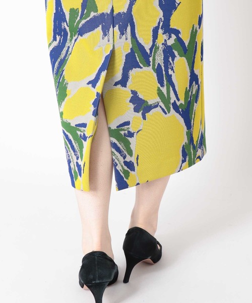 Jines（ジネス）の「グラフィックジャージタイトスカート（スカート・レディース・ブルー/イエロー・38）」の8枚目の写真