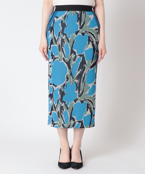 Jines（ジネス）の「グラフィックジャージタイトスカート（スカート・レディース・ブルー/イエロー・38）」の10枚目の写真