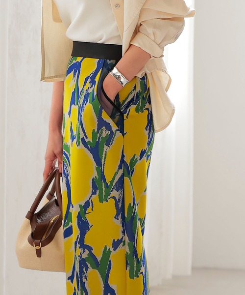 Jines（ジネス）の「グラフィックジャージタイトスカート（スカート・レディース・ブルー/イエロー・38）」の13枚目の写真