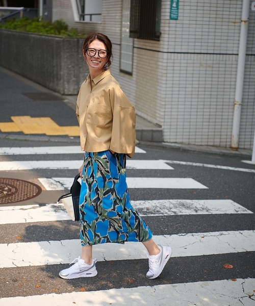 Jines（ジネス）の「グラフィックジャージタイトスカート（スカート・レディース・ブルー/イエロー・38）」の19枚目の写真