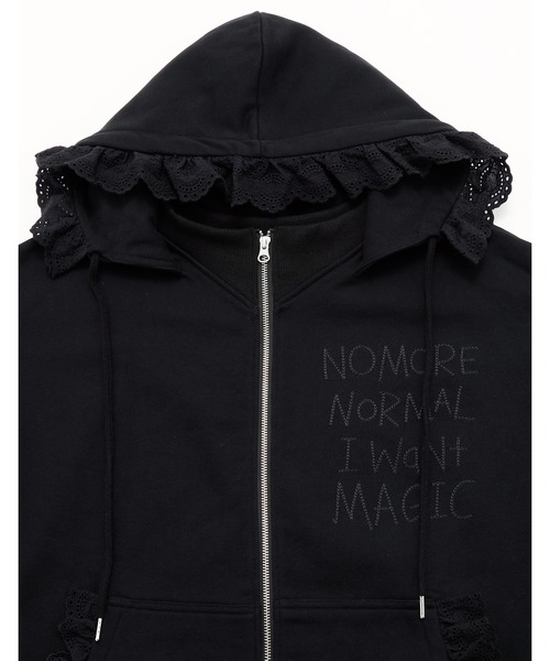 Little sunny bite(リトルサニーバイト)の「《Little sunny bite》lacy logo hoodie(パーカー・レディース・ブラック/グリーン/ホワイト・MEDIUM/SMALL)」の5枚目の写真