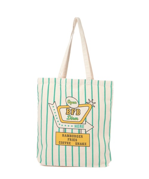 BAYFLOW（ベイフロー）の「BFダイナープリントトート（トートバッグ・レディース・グリーン/ブラック・0）」の8枚目の写真