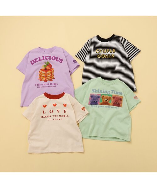 BREEZE（ブリーズ）の「【ジュニア対応】袖ハート4色4柄半袖Tシャツ（Tシャツ/カットソー・キッズ・ミント/ラベンダー/その他2/アイボリー・140/130/120/110/100/90/80）」の16枚目の写真