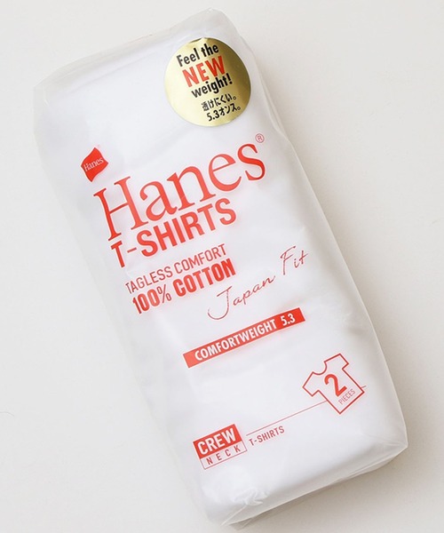 HANES(ヘインズ)の「Hanes JAPAN FIT 2P クルーネックTシャツ H5310(Tシャツ/カットソー・メンズ・ホワイト・S/M/L/XL)」の1枚目の写真