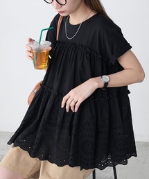 BONLECILL（ボンルシール）の「ティアードコットンレースドッキングTEE（Tシャツ/カットソー）」