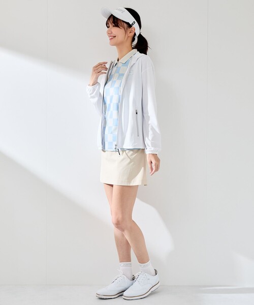 JUN&ROPE'（ジュンアンドロペ）の「【UV】【吸水速乾】エコカノコ配色使い長袖パーカー（パーカー・レディース・ライトグリーン/ブラック/ホワイト・M/L/S）」の22枚目の写真