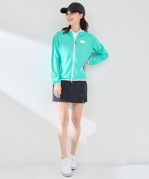 JUN&ROPE'（ジュンアンドロペ）の「【UV】【吸水速乾】エコカノコ配色使い長袖パーカー（パーカー・レディース・ライトグリーン/ブラック/ホワイト・M/L/S）」の17枚目の写真