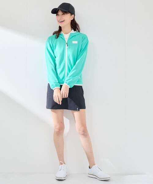 JUN&ROPE'（ジュンアンドロペ）の「【UV】【吸水速乾】エコカノコ配色使い長袖パーカー（パーカー・レディース・ライトグリーン/ブラック/ホワイト・M/L/S）」の16枚目の写真