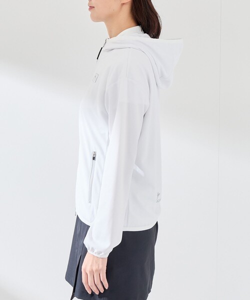 JUN&ROPE'（ジュンアンドロペ）の「【UV】【吸水速乾】エコカノコ配色使い長袖パーカー（パーカー・レディース・ライトグリーン/ブラック/ホワイト・M/L/S）」の15枚目の写真