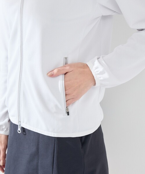 JUN&ROPE'（ジュンアンドロペ）の「【UV】【吸水速乾】エコカノコ配色使い長袖パーカー（パーカー・レディース・ライトグリーン/ブラック/ホワイト・M/L/S）」の8枚目の写真