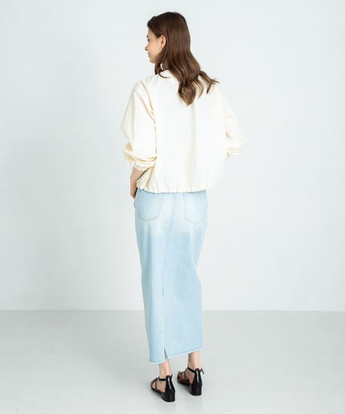 URBAN RESEARCH Sonny Label（アーバンリサーチサニーレーベル）の「ノーカラーギャザーブルゾン（ブルゾン・レディース・アイボリー/ブラック/ライトグレー・FREE）」の9枚目の写真