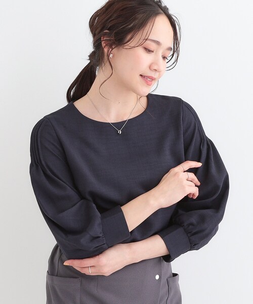 DRESKIP（ドレスキップ）の「【洗える/洗濯後しわになりにくい】無理せずキレイ 肩タックブラウス（シャツ/ブラウス・レディース・ライトベージュ/オレンジ系/グリーン系/ライトイエロー系/ネイビー/ライトブルー・01/04/02/03）」の5枚目の写真