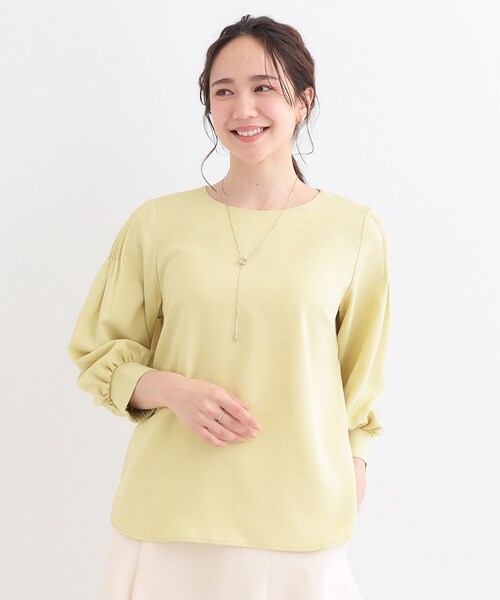 DRESKIP（ドレスキップ）の「【洗える/洗濯後しわになりにくい】無理せずキレイ 肩タックブラウス（シャツ/ブラウス・レディース・ライトベージュ/オレンジ系/グリーン系/ライトイエロー系/ネイビー/ライトブルー・01/04/02/03）」の7枚目の写真