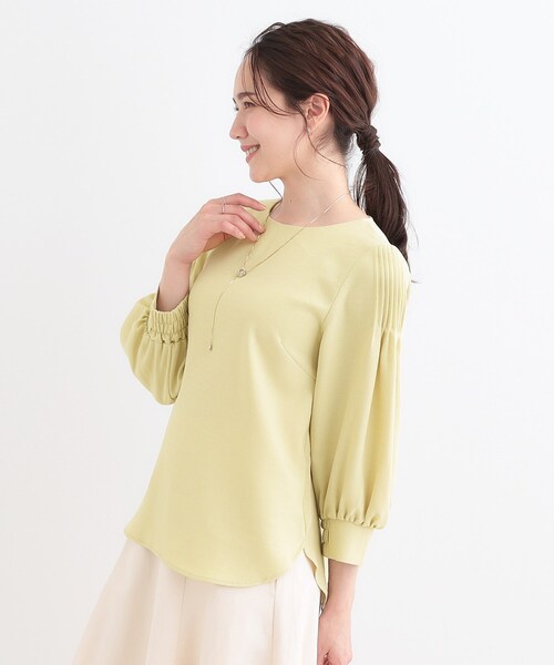 DRESKIP（ドレスキップ）の「【洗える/洗濯後しわになりにくい】無理せずキレイ 肩タックブラウス（シャツ/ブラウス・レディース・ライトベージュ/オレンジ系/グリーン系/ライトイエロー系/ネイビー/ライトブルー・01/04/02/03）」の8枚目の写真