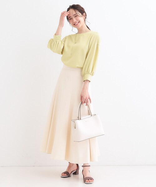 DRESKIP（ドレスキップ）の「【洗える/洗濯後しわになりにくい】無理せずキレイ 肩タックブラウス（シャツ/ブラウス・レディース・ライトベージュ/オレンジ系/グリーン系/ライトイエロー系/ネイビー/ライトブルー・01/04/02/03）」の9枚目の写真