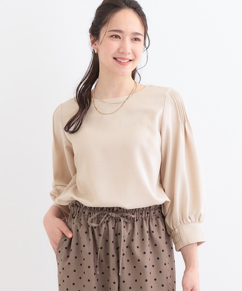 DRESKIP（ドレスキップ）の「【洗える/洗濯後しわになりにくい】無理せずキレイ 肩タックブラウス（シャツ/ブラウス・レディース・ライトベージュ/オレンジ系/グリーン系/ライトイエロー系/ネイビー/ライトブルー・01/04/02/03）」の15枚目の写真