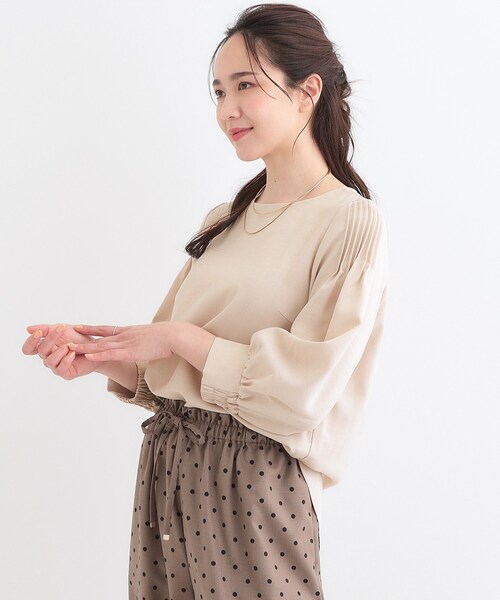 DRESKIP（ドレスキップ）の「【洗える/洗濯後しわになりにくい】無理せずキレイ 肩タックブラウス（シャツ/ブラウス・レディース・ライトベージュ/オレンジ系/グリーン系/ライトイエロー系/ネイビー/ライトブルー・01/04/02/03）」の16枚目の写真