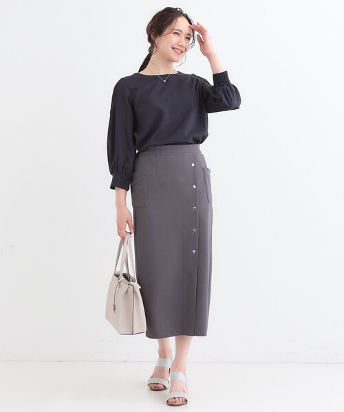 DRESKIP（ドレスキップ）の「【洗える/洗濯後しわになりにくい】無理せずキレイ 肩タックブラウス（シャツ/ブラウス・レディース・ライトベージュ/オレンジ系/グリーン系/ライトイエロー系/ネイビー/ライトブルー・01/04/02/03）」の21枚目の写真