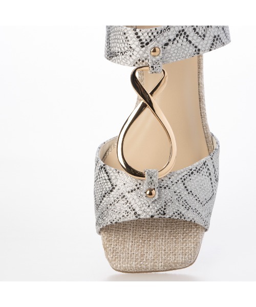 Realta（レアルタ）の「Realta(レアルタ)4cmウェッジソールゴールドリングサンダル（サンダル・レディース・シルバー/ホワイト/ブラック・S/M/L/LL）」の21枚目の写真