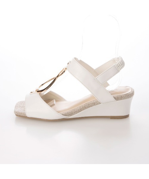 Realta（レアルタ）の「Realta(レアルタ)4cmウェッジソールゴールドリングサンダル（サンダル・レディース・シルバー/ホワイト/ブラック・S/M/L/LL）」の7枚目の写真