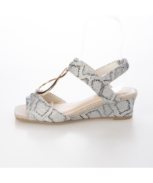 Realta（レアルタ）の「Realta(レアルタ)4cmウェッジソールゴールドリングサンダル（サンダル・レディース・シルバー/ホワイト/ブラック・S/M/L/LL）」の9枚目の写真