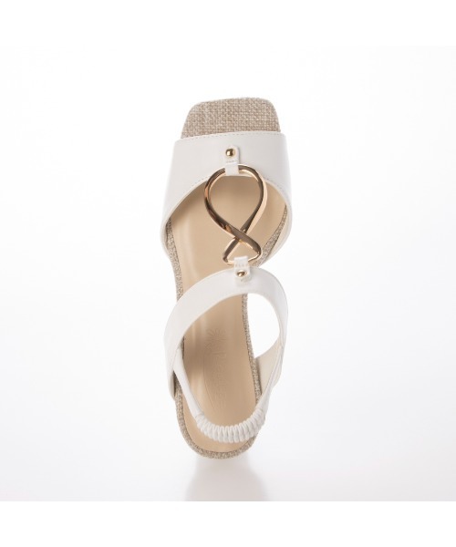 Realta（レアルタ）の「Realta(レアルタ)4cmウェッジソールゴールドリングサンダル（サンダル・レディース・シルバー/ホワイト/ブラック・S/M/L/LL）」の13枚目の写真