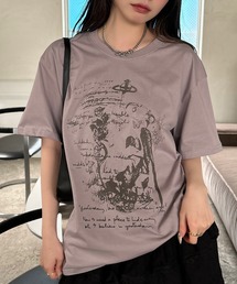 VQ | Loose silhouette graphic Short sleeve T-shirt / ルーズシルエット グラフィック半袖T / しっかりと目の詰まったサラサラした生地が着心地◎(Tシャツ/カットソー)