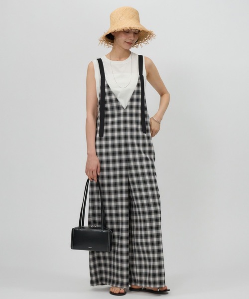 BABYLONE（バビロン）の「バイカラーキャミオールインワン（つなぎ/オールインワン・レディース・ブラック/オフホワイト・FREE）」の14枚目の写真