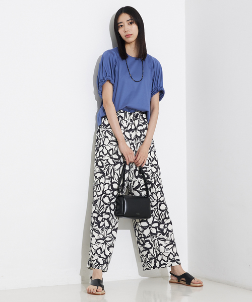 qualite（カリテ）の「袖ギャザーカットTOP/スリーブ半袖/夏服/オフィスカジュアル（Tシャツ/カットソー・レディース・カーキ/ブルー/オフホワイト・フリー）」の19枚目の写真