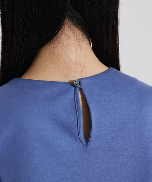 tシャツ 袖ギャザーカットTOP/スリーブ半袖/夏服/オフィスカジュアル レディース qualite tシャツ 袖ギャザーカットTOP/スリーブ半袖/夏服