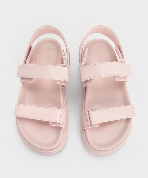 CHARLES & KEITH(チャールズ & キース)の「ダブルストラップ フラットフォームサンダル(サンダル・レディース・クリーム/ブラック/ライトピンク・22.5cm/23cm/23.5cm/24.5cm/25cm/25.5cm/26.5cm)」の12枚目の写真