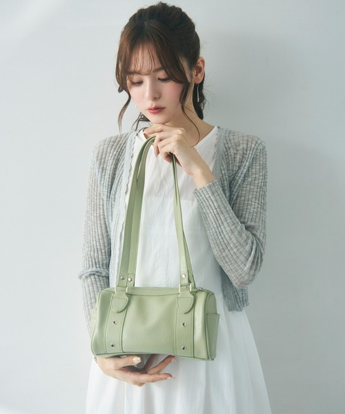 Olu.（オルドット）の「ラウンドボストンバッグ（ボストンバッグ・レディース・レモンイエロー/ブラック/ホワイト/ピンク/ライム・FREE）」の14枚目の写真