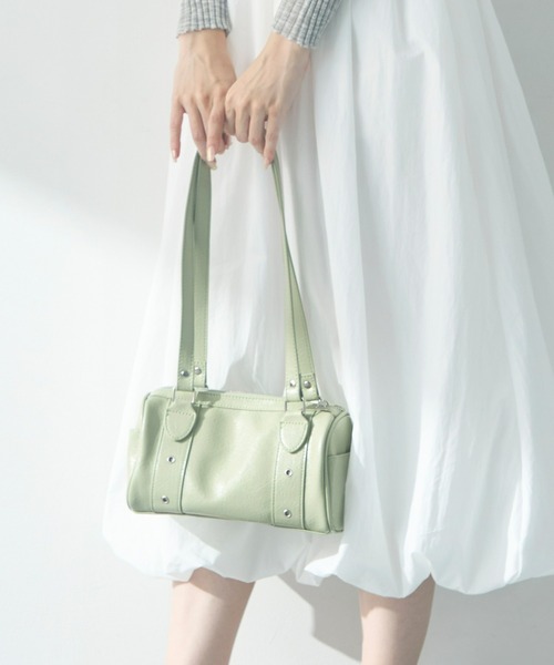 Olu.（オルドット）の「ラウンドボストンバッグ（ボストンバッグ・レディース・レモンイエロー/ブラック/ホワイト/ピンク/ライム・FREE）」の13枚目の写真