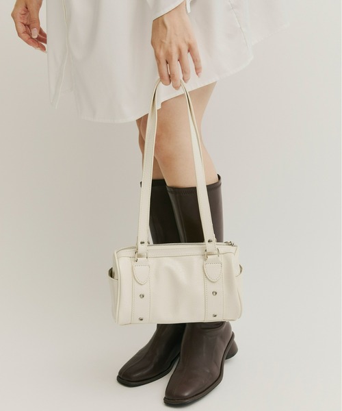 Olu.（オルドット）の「ラウンドボストンバッグ（ボストンバッグ・レディース・レモンイエロー/ブラック/ホワイト/ピンク/ライム・FREE）」の16枚目の写真