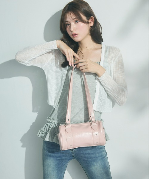 Olu.（オルドット）の「ラウンドボストンバッグ（ボストンバッグ・レディース・レモンイエロー/ブラック/ホワイト/ピンク/ライム・FREE）」の7枚目の写真