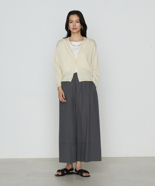 K.T KIYOKO TAKASE(キヨコタカセ)の「コットンタイプライター ギャザーワイドパンツ(その他パンツ・レディース・ライトグレー/チャコール/キャメル/ベージュ/オリーブ・9号/7号)」の9枚目の写真