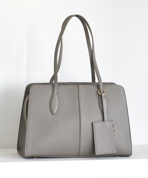 12Twelve Agenda（トゥエルブ　アジェンダ）の「【A4収納可能】パスケース付A4トートバッグ（トートバッグ・レディース・チャコールグレー/グレイッシュベージュ/ベージュ・FREE）」の13枚目の写真