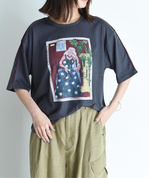 エイミーロウ テキストプリント ハーフZIPトップス Eimee Law│Eimee Law