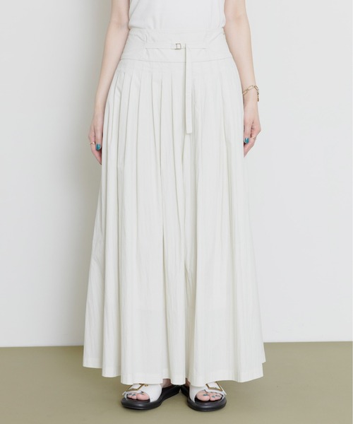 Eimee Law（エイミーロウ）の「ベルテッド タックプリーツスカート（スカート・レディース・ブラウン/ブラック/アイボリー/ダークグレー・FREE）」の18枚目の写真