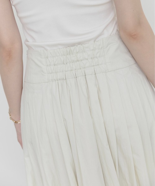 Eimee Law（エイミーロウ）の「ベルテッド タックプリーツスカート（スカート・レディース・ブラウン/ブラック/アイボリー/ダークグレー・FREE）」の13枚目の写真