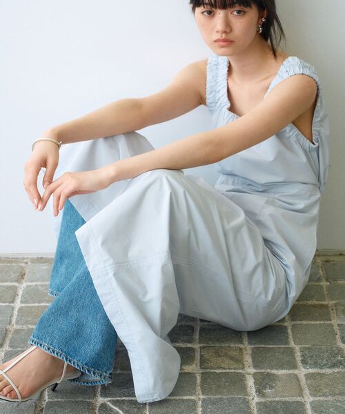 CODE A(コードエー)の「sporty gathered dress(ワンピース・レディース・サックスブルー/ピンク/ライトパープル/ネイビー・00)」の3枚目の写真