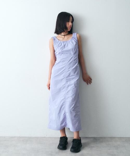 CODE A(コードエー)の「sporty gathered dress(ワンピース・レディース・サックスブルー/ピンク/ライトパープル/ネイビー・00)」の15枚目の写真
